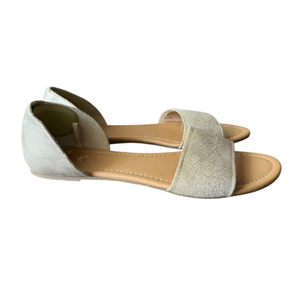 Andiamo gold flats slides sandals open toe 8.5